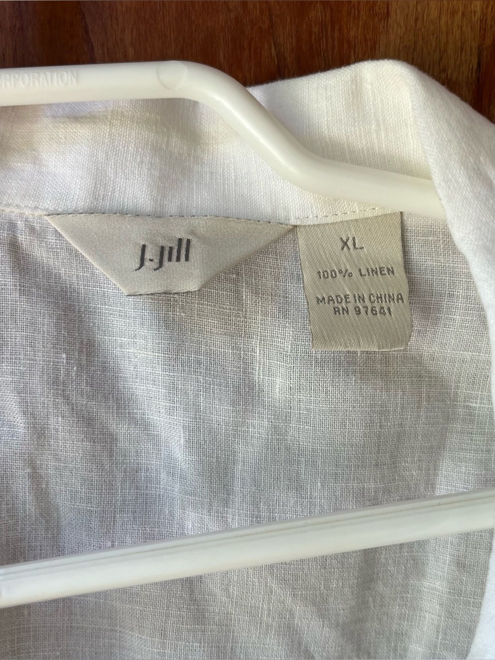 J.Jill White 100% Linen Short Sleeve Button Down Shirt XL Relaxed Coastal Blouse - Picture 2 of 5